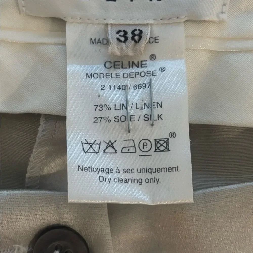 CELINE Silver Slacks size 8 (Euro 38) - Picture 3 of 4